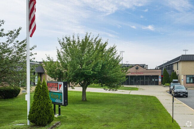 The cheerful Newfield Middle School in Selden has students learning an advanced curriculum.