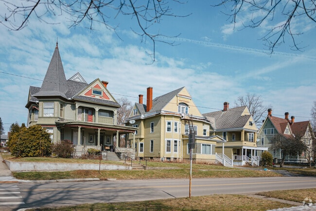Homes like this Victorian can be found mostly in the west part of Olean while more modern builds are typical for the northeast.