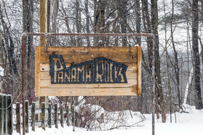 Panama Rocks is a seasonal privately run park that has miles of trails amid the towering rocks that are found in Harmony.