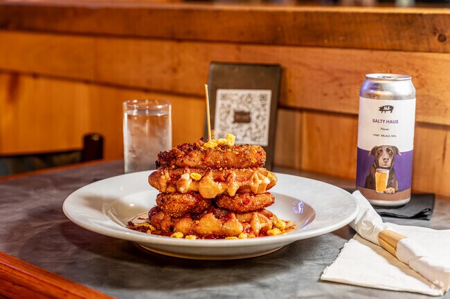Try the Chicken & Waffles at Hop Hous in Plantsville.