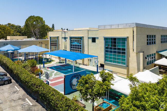 A smaller playground with shade at Echo Horizon School in Culver City, CA.