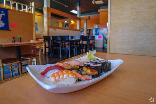 Chefs choice sushi lunch special at Meeka Japanese Restaurant in the Wilkes East Neighborhood.