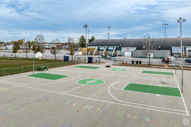 Beech Street School offers four basketball hoops.