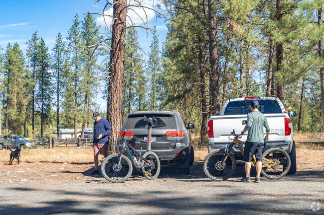 Locals from all over Spokane come to Seven Mile to go biking.