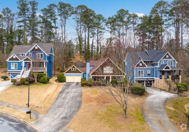 Craftsman style homes are common in Candler-McAfee.
