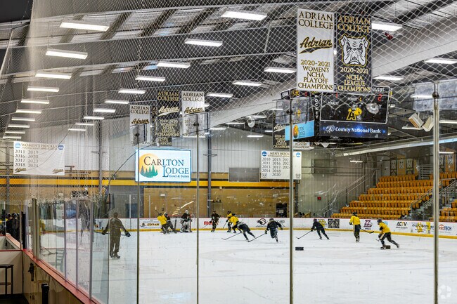 Adrian College’s NCAA Division III hockey team plays regularly at Arrington Ice Arena.