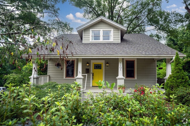 Wooded lots help shade the home in the Duke Homestead neighborhood.