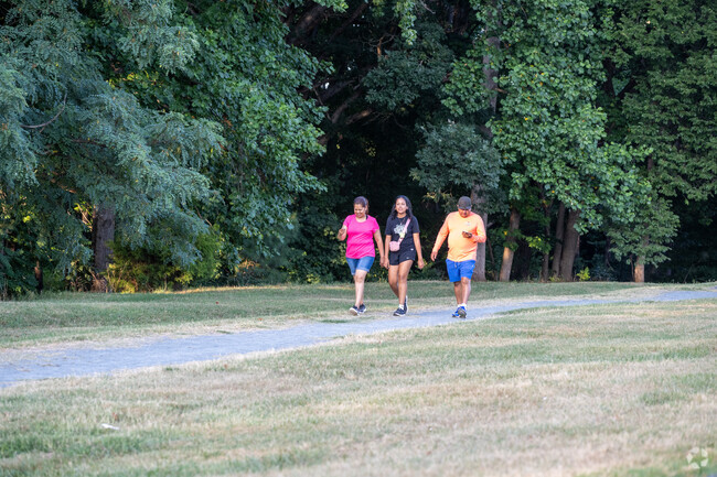 Parkland Park has a great walking trail providing exercise for the entire family.