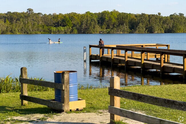 Take in the lake views at the Lake Ned Park dock in Cypress Gardens.