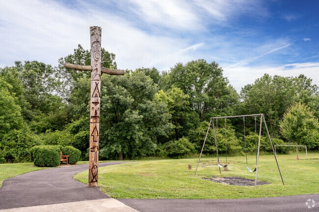 The totem pole is one of The Concept School most striking features.