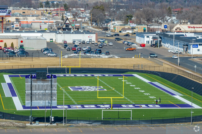 Memorial High School has an artificial sports field on campus.