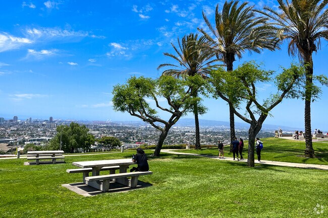 Picnic area and green space at Hilltop Park, Signal Hill.