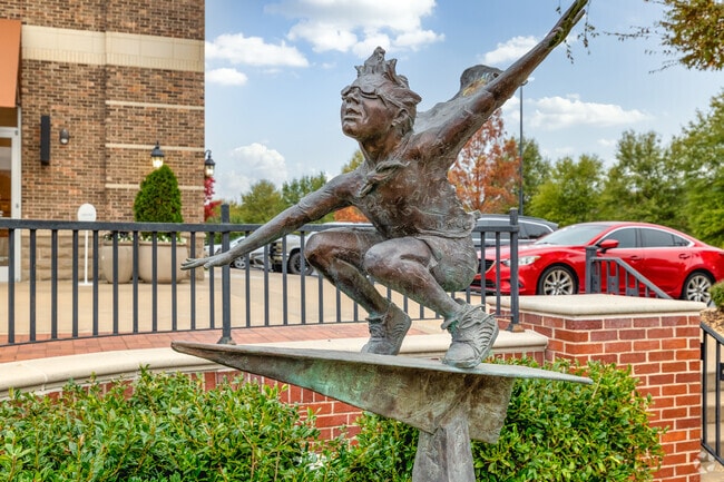 Thought-provoking sculptures can be found throughout and around Robinwood.