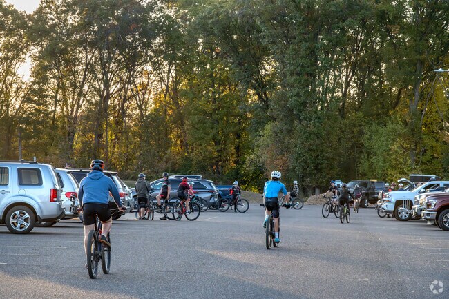 Mountain bike clubs meet at Pinehurst Park for events.