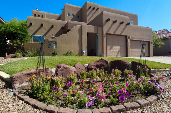 North Valley features many adobe and pueblo revival homes with well manicured front lawns.