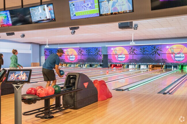 You can head over to the bowling alley at Station 300 for weekend fun.