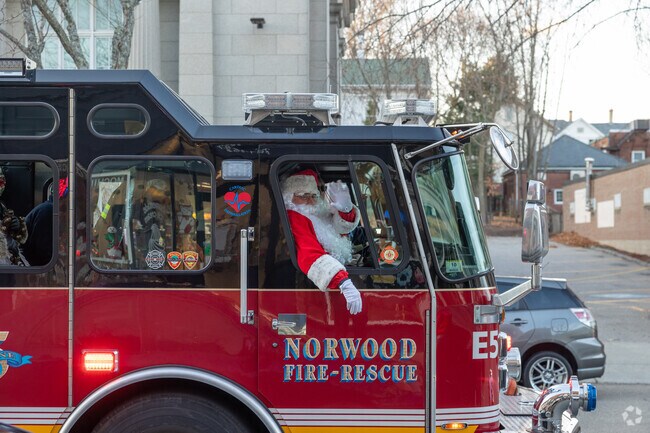 Santa arrives in style at the Holiday Tree Lighting in Norwood Centre.