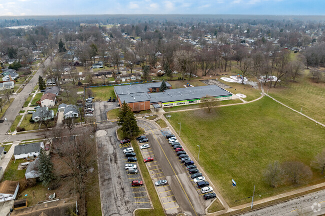 A side view of Cavanaugh Elementary School.