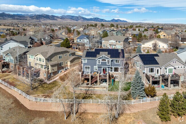 The city of Fairmount, Colorado is surrounded by lush parkland and views of the Front Range mountains.