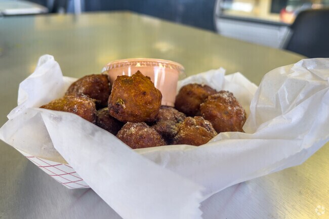 Fried conch special at Snappers frying fresh fish daily.