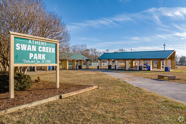 Families enjoy Swan Creek Park's amenities in Athens.