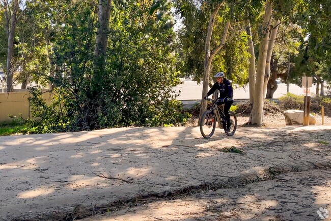 Mountain Bikers enjoy the challenging slopes at West Coyote Hills Tree Park in Fullerton.