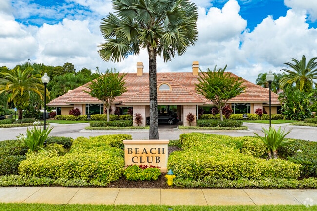 The private beach club in Cory Lake Isles is one of the community highlights.