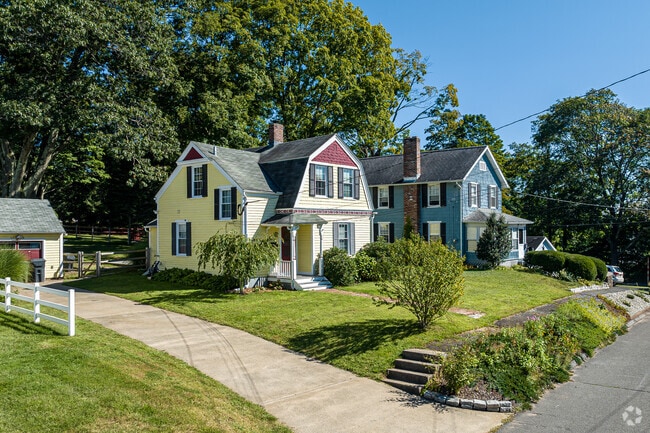 Older sections of Plantsville have charming historic houses with large lawns.