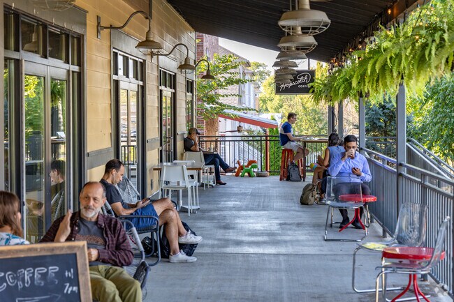 Broadview residents can relax on the porch at Hopscotch Coffee.