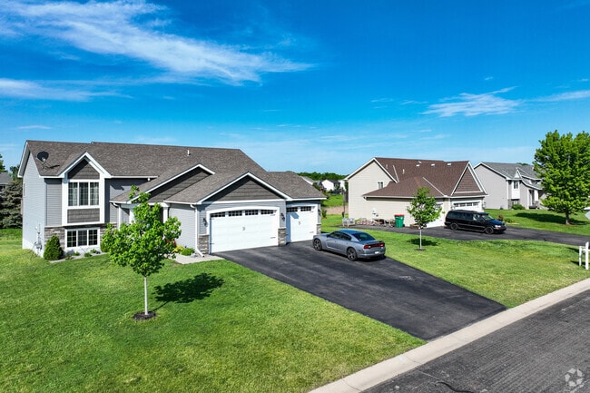Many newer homes in Big Lake feature three-car garages with two floors of living space.