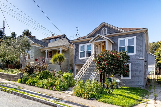 A row of neighborhood homes in Point Richmond.