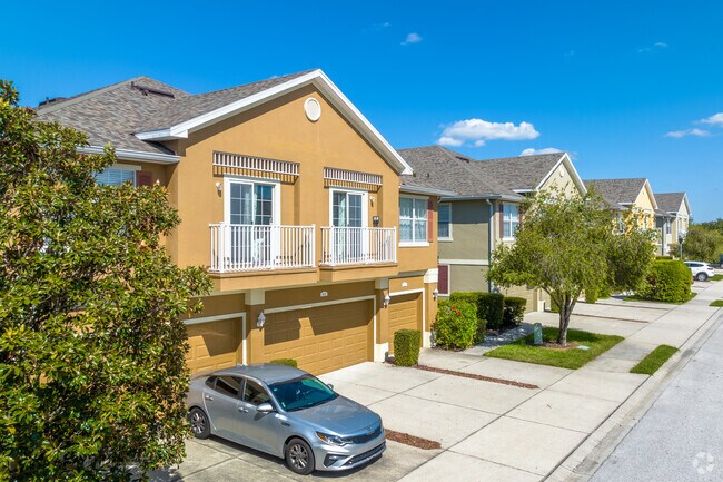 Colorful townhomes with contemporary styling offer residents hassle-free homeownership.