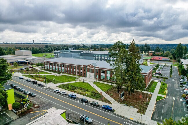 Highline High School students learn at a contemporary campus.
