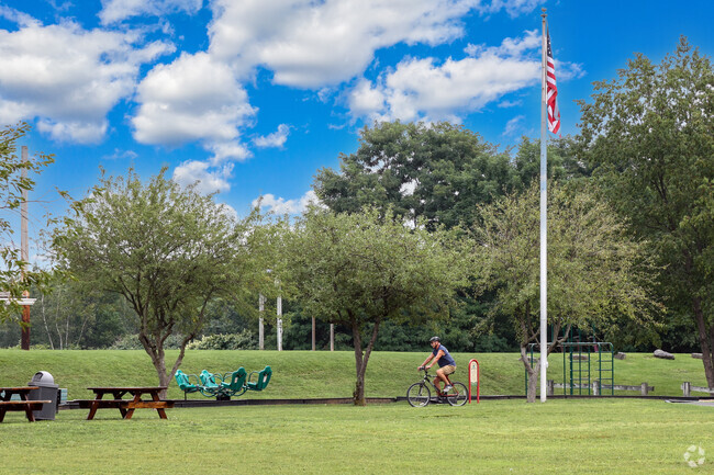 Enjoy a bike ride on the paved trails of Phil Condella Park in Olyphant.