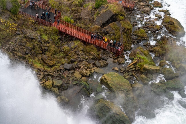 Cave of the Winds in Niagara Falls features a scenic walkway that offers breathtaking views of the falls, enjoyed by both tourists and South End residents.