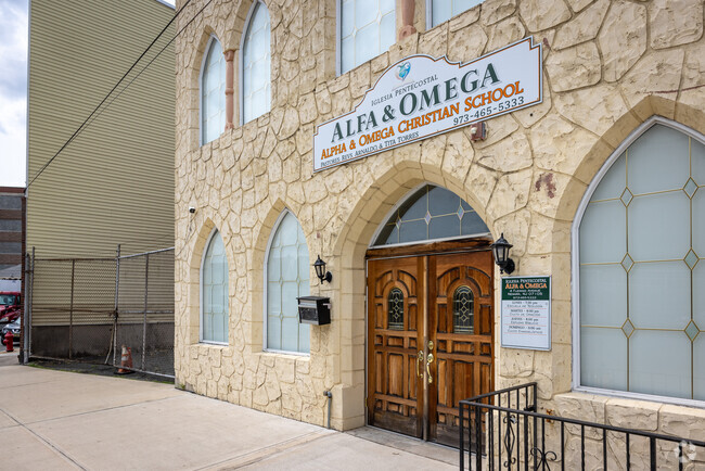A close view from the right of Alpha & Omega Christian School, Newark, NJ.