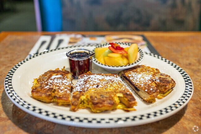 Try the blackberry stuffed French toast at the Black Bear Diner in Austin Estates.