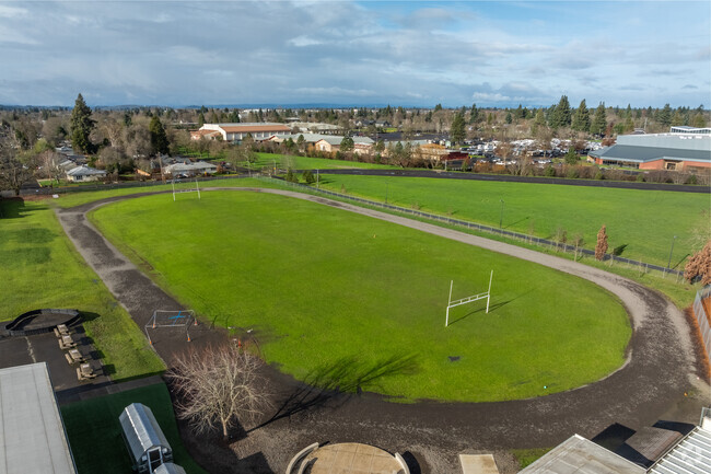 O'Hara Catholic Elementary School has a track and football field for students to play on.