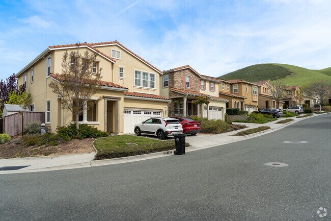 A row of large modern homes in Basking Ridge showcases sleek architecture and luxurious living.