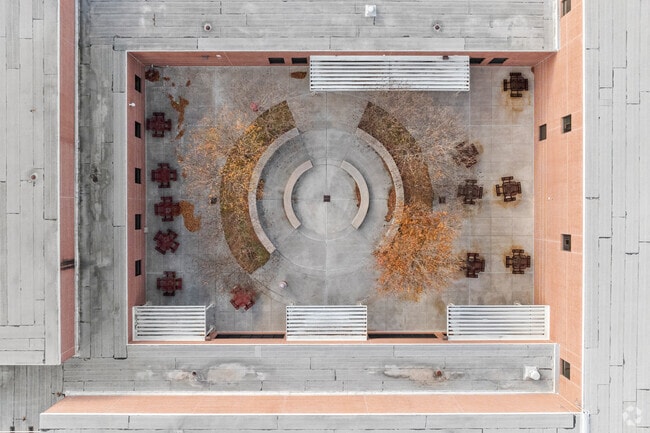 Enjoy the fresh air at Goodson Middle School's outdoor seating area.