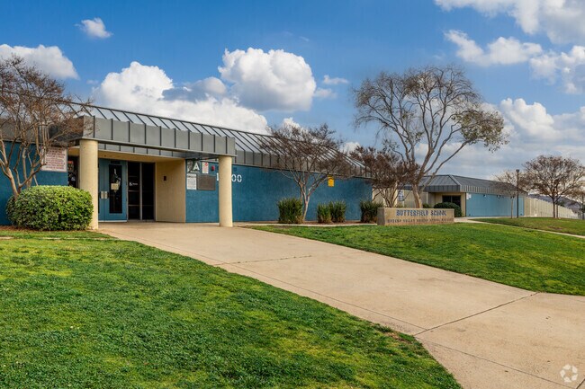 A welcoming entrance is seen at Butterfield Elementary School in Moreno Valley.