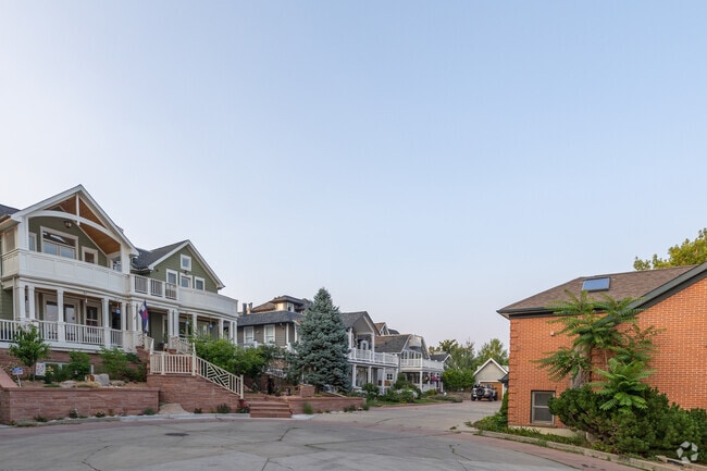 Charming Victorian-style homes line the quiet, tree-filled streets of Central Boulder.