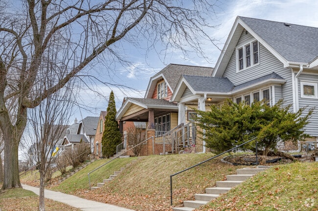 A diverse row of homes in the Fernwood neighborhood.