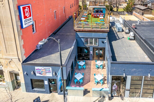 The rooftop at The Dam Pub in Beaverdale is perfect for relaxing with friends and cocktails.