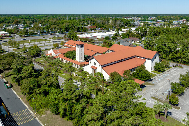 Holy Trinity Catholic School is connected to Our Lady of The Sea Church.