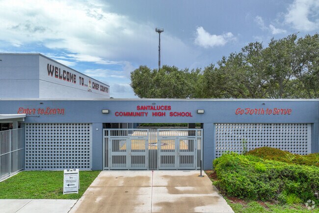 Santaluces Community High School offers diverse programs and a vibrant campus in West Palm Beach.