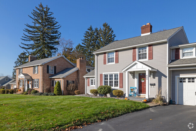 Colonial homes in Sharpsville sit on cozy, well maintained lots.