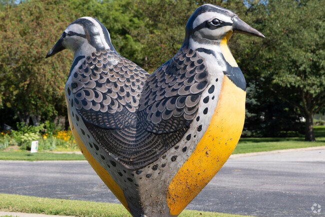 The Meadowlark, Nebraska’s state bird, inspired these 2017 public art sculptures in Hickman.