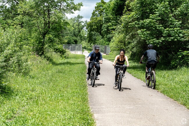 Enjoy a bike ride on the paved Hike and Bike Trail in Boston Heights.