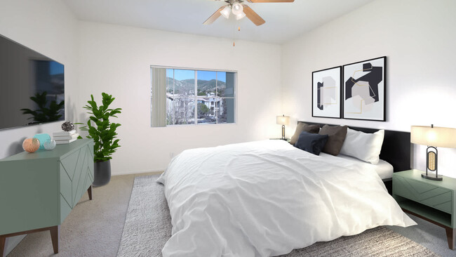 Bedroom with Carpeting